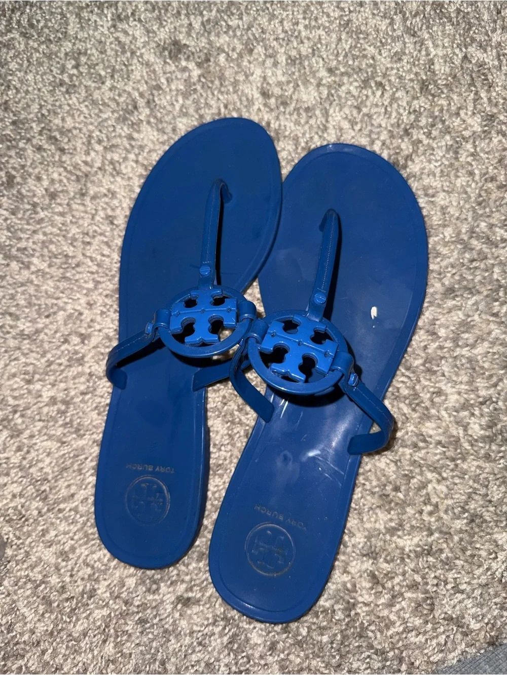 Tory Burch Navy Blue Miller Jelly Thong Sandals